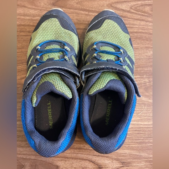 Merrell Nova 2 Trail Runner Sneaker Hook & Loop Blue Green Youth 3 - Picture 8 of 12